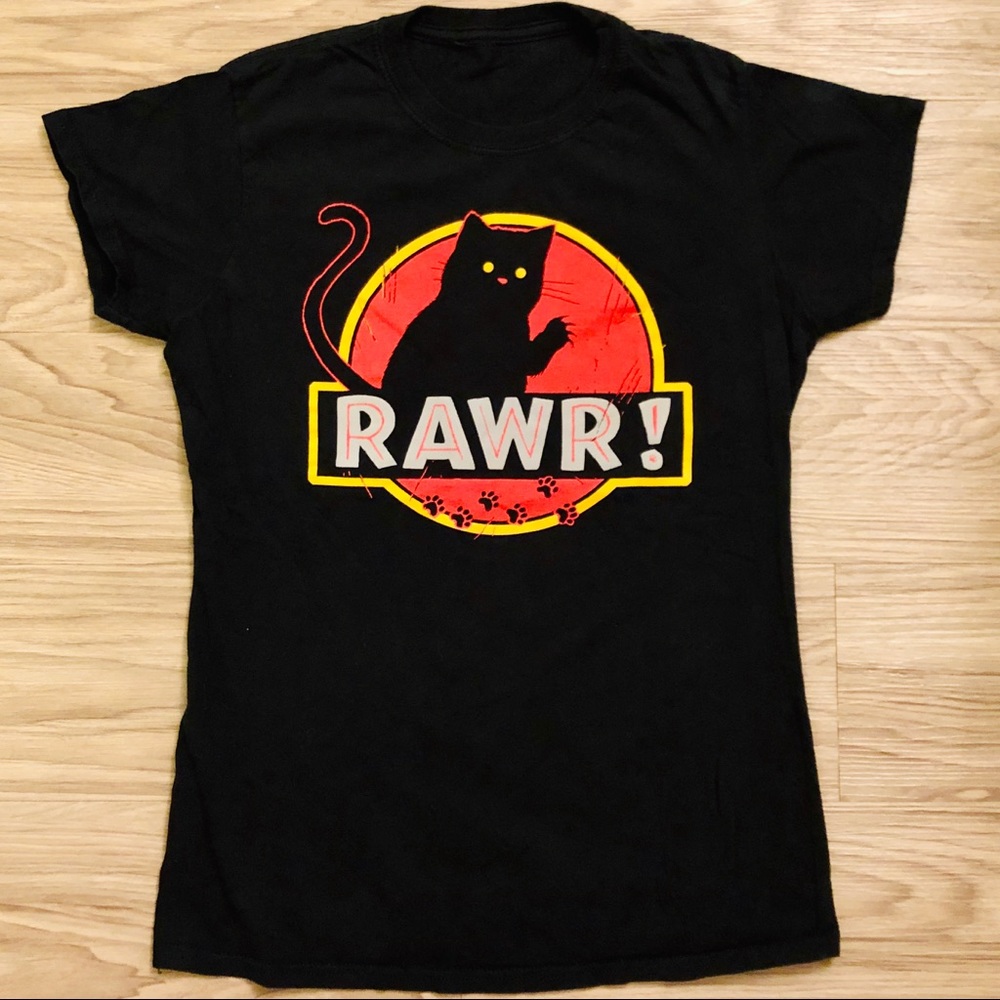Jurassic Park Cat “Rawr”! Graphic T-shirt